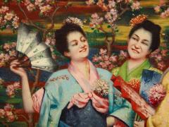 French School A Fine French Japonisme Oil on Canvas Painting of Three Geishas C 1900 - 2128770