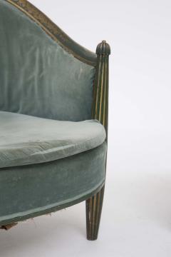 French School Pair of French Armchairs from early 900 in Green and Yellow Velvet - 2082158