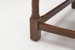 French Sculpted Oak and Paper Cord Armchairs France 1970s - 3128896