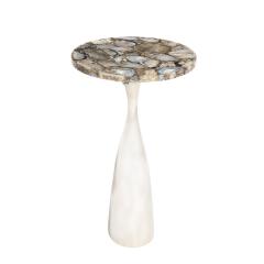French Sculptural Side Table with Onyx Top 1970s - 2518196