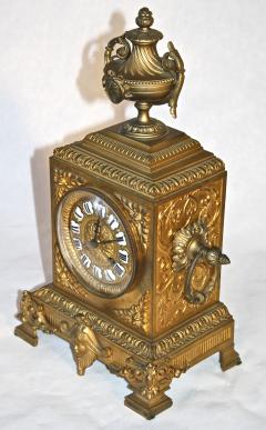 French Second Empire Bronze Dore Mantle Clock - 2066387