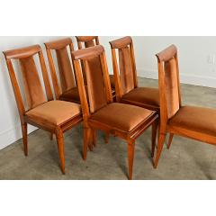 French Set of 6 Mid Century Dining Chairs - 3807625