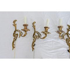 French Set of Four Louis XV Style Bronze Wall Sconces - 4558314