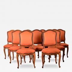 French Set of Nine Louis XV Style Dining Chairs - 4400870
