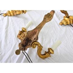 French Set of Six Giltwood Sconces - 3870227