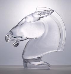 French Sevres Crystal Art Deco Style Tall Horse Head Sculpture - 3124288