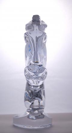 French Sevres Crystal Art Deco Style Tall Horse Head Sculpture - 3124293