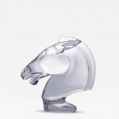 French Sevres Crystal Art Deco Style Tall Horse Head Sculpture - 3130759