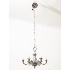 French Silver Plate 6 Light Chandelier - 3330376