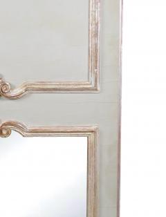 French Silvered Gilt wood Hand Painted Framed Trumeau Wall Mirror - 3178646