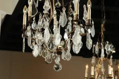 French Six Light Crystal and Iron Chandelier with Obelisks Late 19th Century - 3422717