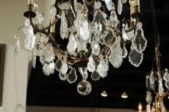 French Six Light Crystal and Iron Chandelier with Obelisks Late 19th Century - 3422823
