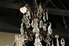 French Six Light Crystal and Iron Chandelier with Obelisks Late 19th Century - 3422832