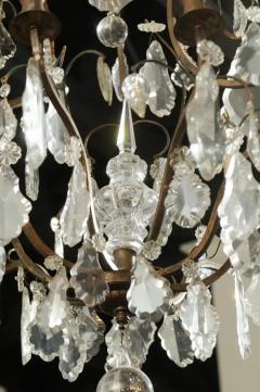 French Six Light Crystal and Iron Chandelier with Obelisks Late 19th Century - 3422835