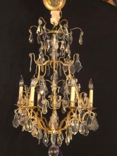 French Six Light Cut Crystal and Brass Chandelier Newly Wired - 2918130