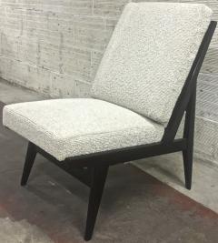 French Slipper Chairs with Pure Design Newly Covered in Maharam Boucle Cloth - 449436