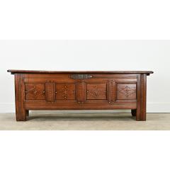 French Solid Oak Inlay Coffer - 3696860