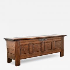 French Solid Oak Inlay Coffer - 3798342