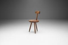 French Solid Wooden Tripod Chair France 1970s - 2344530