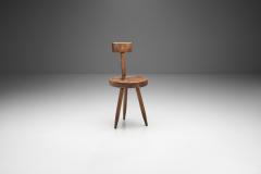 French Solid Wooden Tripod Chair France 1970s - 2344531