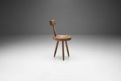 French Solid Wooden Tripod Chair France 1970s - 2344532