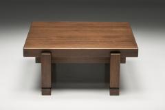 French Square Wooden Coffee Table 1960s - 2702804