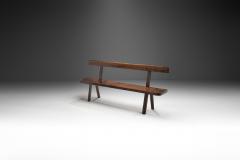 French Stained Wood Aranjou Edition Bench France 1950s - 4617158