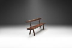 French Stained Wood Aranjou Edition Bench France 1950s - 4617251