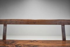 French Stained Wood Aranjou Edition Bench France 1950s - 4617255