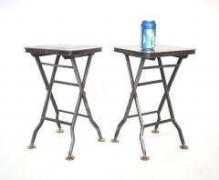 French Steel and Brass Campaign Style Folding Stands or Stools circa 1910 - 3085287