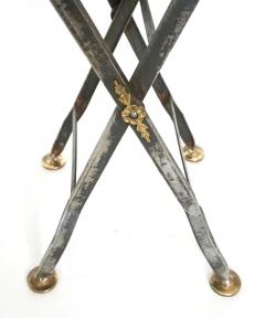 French Steel and Brass Campaign Style Folding Stands or Stools circa 1910 - 3085292