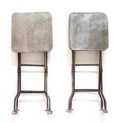 French Steel and Brass Campaign Style Folding Stands or Stools circa 1910 - 3085294