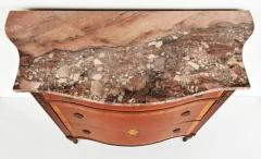 French Style 3 Drawer Chest of Drawers with Marble Top Bronze and Marquetry - 3522056