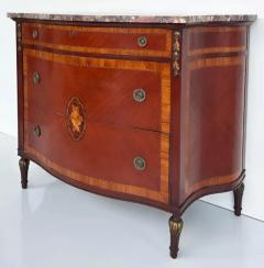 French Style 3 Drawer Chest of Drawers with Marble Top Bronze and Marquetry - 3522058