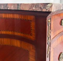 French Style 3 Drawer Chest of Drawers with Marble Top Bronze and Marquetry - 3522064