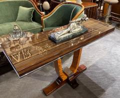 French Style Art Deco Console Macassar Chrome - 3779025