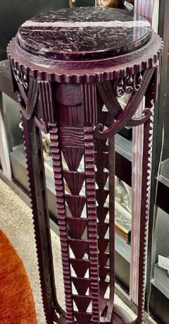 French Style Art Deco Iron and Marble Display Stands - 3783852
