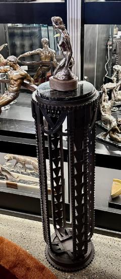 French Style Art Deco Iron and Marble Display Stands - 3783876
