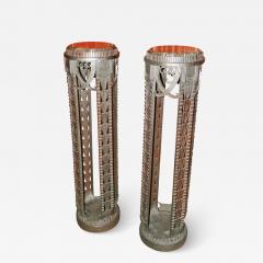 French Style Art Deco Iron and Marble Display Stands - 3789200