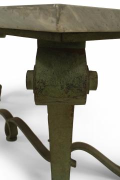 French Subes Iron and Marble Top Center Table - 4628432