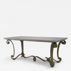 French Subes Iron and Marble Top Center Table - 4631970