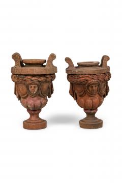 French Terra Cotta Head Urns - 4520683