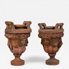 French Terra Cotta Head Urns - 4529213