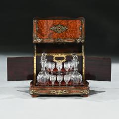 French Thuya And Brass Inlaid Serpentine Cave A Liqueur Or Tantalus Box - 3205528