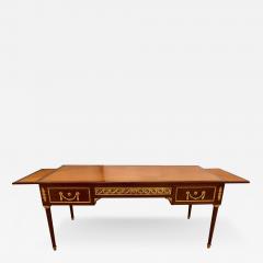 French Tortoise Wood Louis XVI Style Maison Jansen Partners Desk or Bureau Plat - 2988331