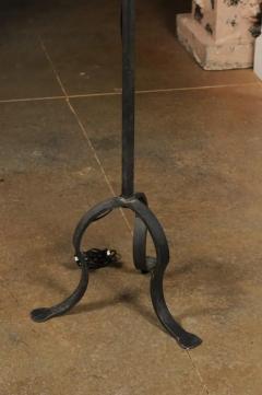 French Turn of the Century Candelabras Style Four Light Wrought Iron Floor Lamp - 3509327