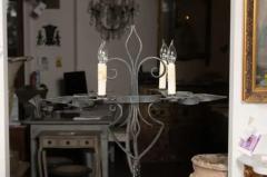 French Turn of the Century Candelabras Style Four Light Wrought Iron Floor Lamp - 3509428