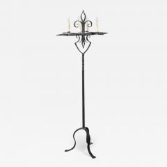 French Turn of the Century Candelabras Style Four Light Wrought Iron Floor Lamp - 3514559