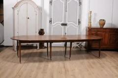 French Turn of the Century Extension Walnut Table With Five Leaves Circa 1900 - 3602010