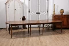 French Turn of the Century Extension Walnut Table With Five Leaves Circa 1900 - 3602011